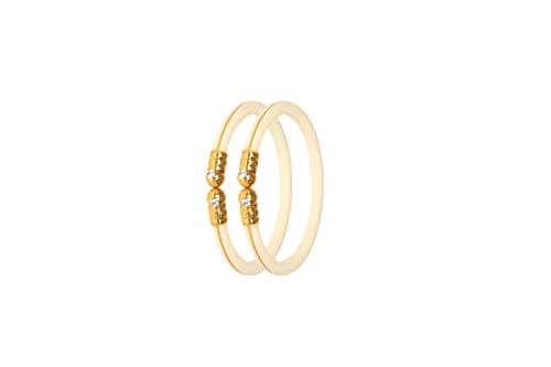 Designer Shankha with Stone Bangle Set for Women (Pack of 2 pcs)