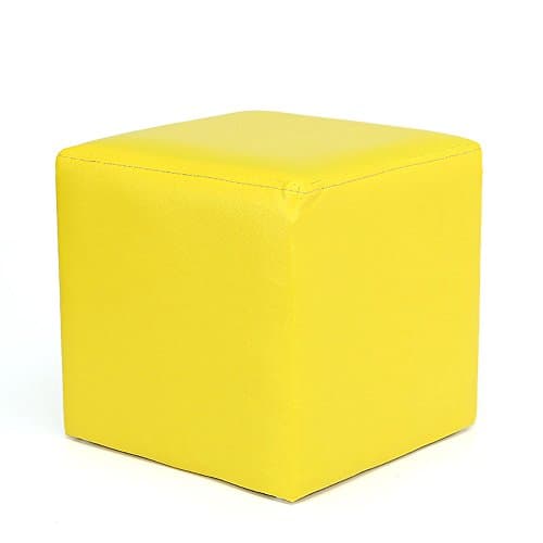 XM Ottomans ZfgG Footstool Simple Stool Shoe Bench Solid Wood Skeleton Children Stool Thick Leather Stool (Color : Yellow)