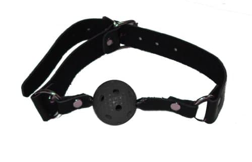 Breathable Golf Ball Gag with Adjustable Strap - Black