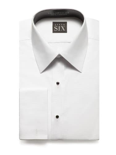 Will Slim Fit Plain Front Tuxedo Shirt By After Six from Dessy Group - White - Size 17.5/34-35