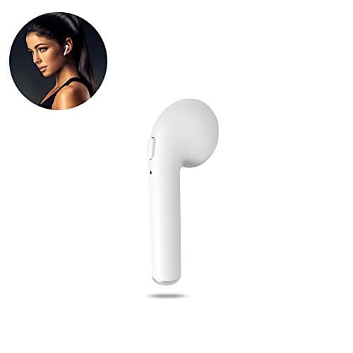 Bluetooth Earbud,Langxian Wireless Bluetooth V4.1 Earpiece Simultaneously Work with Two Device,Hand-free In Ear noise Cancelling Earphone Apply to Smartphone (White Right ear)