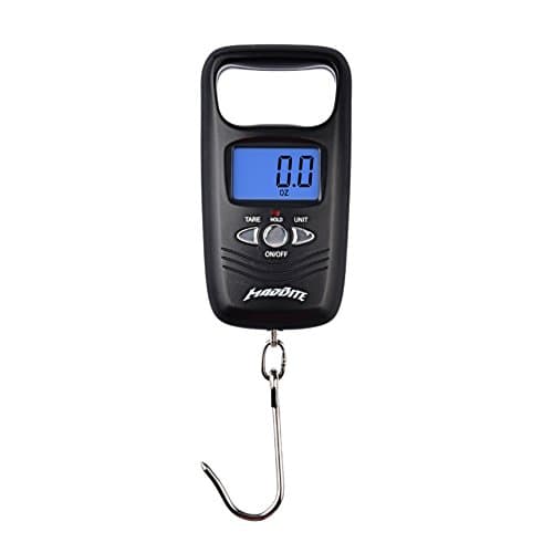 MadBite Digital Fish Scale - LCD Screen, Digital Thermometer, 110lb/50kg Capacity Fishing Scale with Hanging Hook