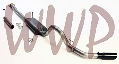 3" Stainless Steel SS409 Single Side Exit Cat Back Exhaust System With 4" Black Tip Compatible With 15-19 Ford F150 F-150 2.7L/3.5L EcoBoost Turbo & 3.5L/5.0L V6/V8 NonTurbo Pickup Truck