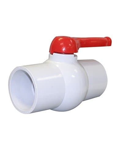 2-1/2" Inline PVC Ball Valve - 2.5-In Single Handle Shut-Off Valves - Slip Solvent Schedule 40 Pipe Connector - EPDM Seal Schedule 40 End - White Polyvinyl Chloride Piping for Sewer Hose Swimming Pool