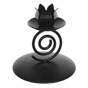 Ashleys workshop Black metalwork spiral dinner candle holder candlestick