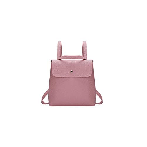 Zipper Patchwork Mini Solid Women Girl Pure Color Leather Mini School Bag Backpack Shoulder Bag,M