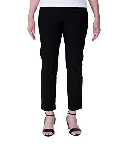 Amy Alder Womens Slimming Pull-On Ankle Pants, Black, Size 14