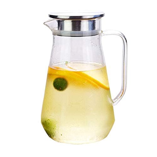 Pitcher/Water Carafe with Handle/Capacity: 1600/2000/2600ml Material: Borosilicate Glass with Polycarbonate lid-2