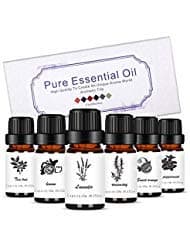 Aromatherapy Essential Oils 10ML 6 Pack Nature Lavender Tea Tree Lemon Sweet Orange Peppermint Rosemary for Diffuser Humidifier Massage