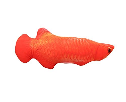 HSAinio Cat/Kitty/Kitten Toy Fish Simulation Plush Fish - Shaped Toys Interactive Pet Catnip Toys Pet Pillow Chewing Supplies (Red dragon fish)