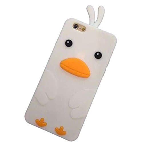 Amstreak iPhone 6 / 6S 4.7 3D Case 3D cute White Duck Cartoon Designed Soft Silicone Back Case (white)