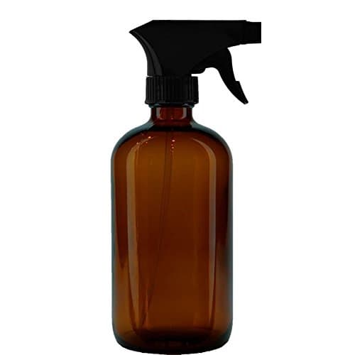 (1 Pack) 16 oz. Amber Boston Round with Black Trigger Sprayer (28/400)