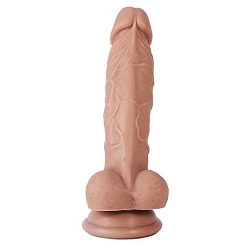 CONtenct Realistic Dillo with Section Cup Base Hands-Free Play Flexible Panis Six Toy for Women Men Couples