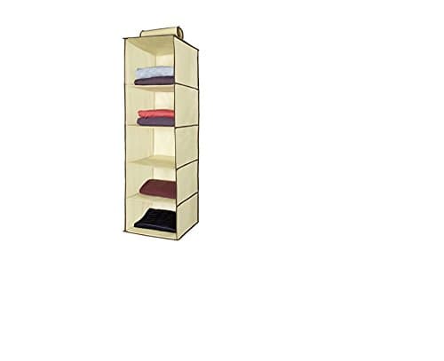 Emmner Hanging Clothes Storage Box (5 Shelving Units) Durable Accessory Shelves - Eco- Friendly Closet Cubby, Sweater & Handbag Organizer - Keep Your Wardrobe Clean & Mount