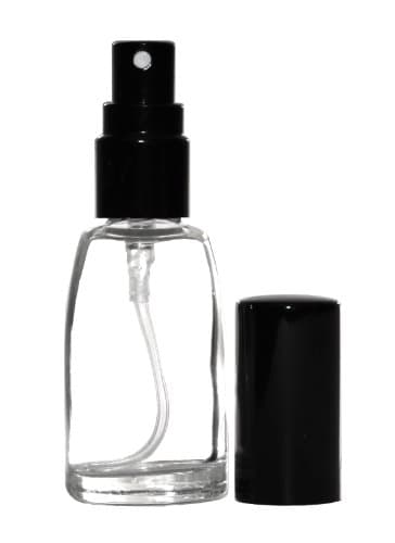 Riverrun Perfume/Cologne Atomizer, Glass Bottle, Black Sprayer 1/3 oz 10ml (Set of 6)