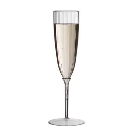 Plexware 5 Oz Clear Premium One Piece Plastic Champagne Flutes 8/pk
