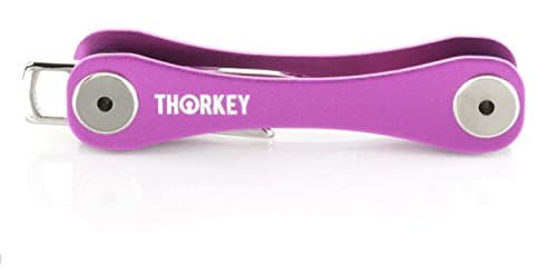 Compact Smart Key Holder By ThorKey - Pink Key Organizer Made Of Durable, Premium Aluminum - Up To 10 Keys & Tools - EDC Swiss Design - Practical Multi Tool Keychain - Bottle opener included