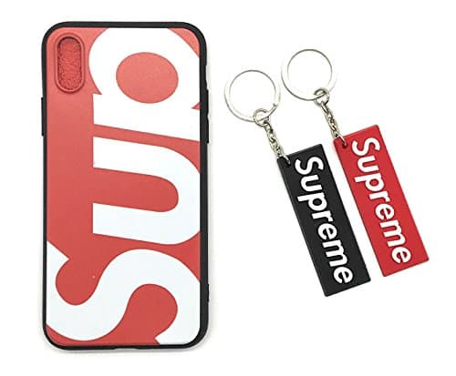 Supreme Iphone X Case With 2 Keychains Bundle Pack (Red, Iphone X)