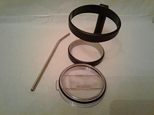 Sip and Love-Handle & Splash Resistant Lid Set. With Free Stainless Steel Straw. Fits Yeti, Rambler, R tic,and other 30 oz Tumblers Perfectly.