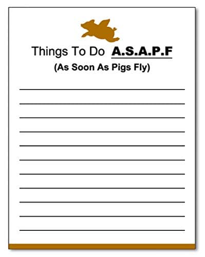Funny Notepad - Pun Memo Pad - Novelty Gag Gift for Work Office, Friends and Coworkers - 4 x 5.25 inch, 50 Sheets (Pigs Fly)