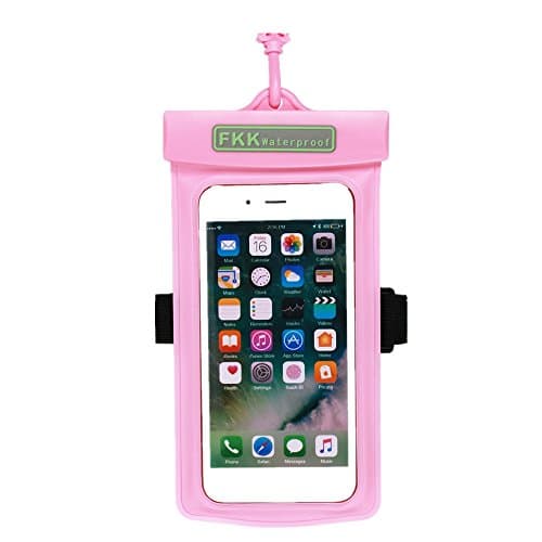 Waterproof Case, Floating Pouch for iPhone 7, 6s, 5s, with Armband, Universal to 5.2 Inches Phone, Support Touch