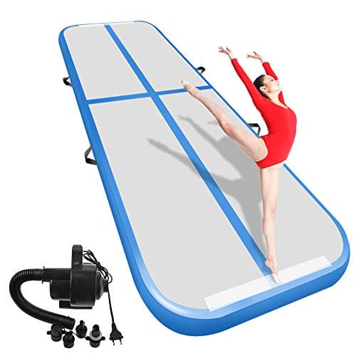 Airacker 9.84ft/13.13ft/16.4ft/19.69ft/23ft/26ft/29ft/33ft/36.ft/39ft Air Track, Tumbling Mat, Inflatable Gymnastics Airtrack Mat, Air Floor Mat with Electric Air Pump for Training/Cheerleading