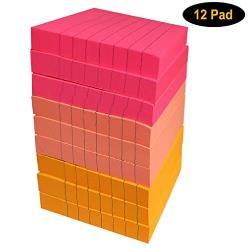 Sticky Note Pads Lined 12 Pads, 3 x 3 Inches100 Sheets Per Pad, 3 Bright Colors, Easy Post Notes, Individually Wrapped and Carton Packaging, Red Pink and Orange