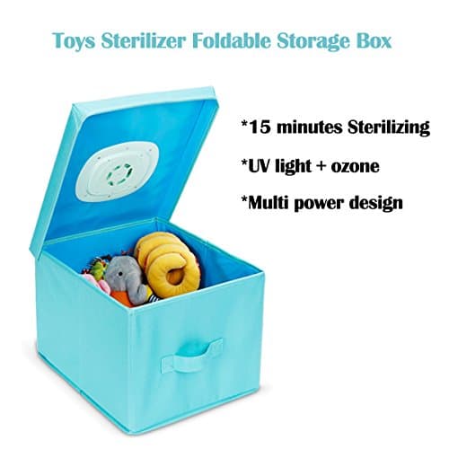 Storage Box with Lids Foldable Toy Bin Ozone Toy Organizer UV Light Sterilizer Machine for Baby Toys, Underwear, Cloth, Smartphone and Jewelry