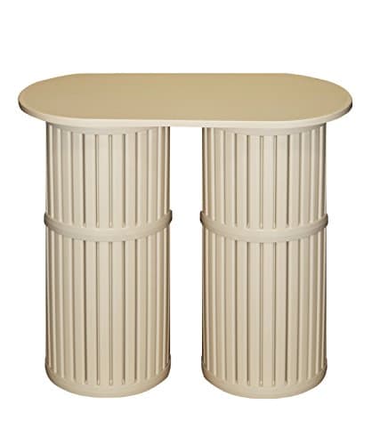 30" High Plastic Display Pedestals Supporting 31.5" by 15.5" Oval Top