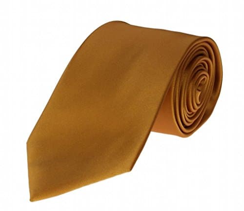 Mens Necktie Set Solid Light Harvest Tan Orange Designer Tie
