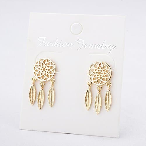 ChriStore - 2016 Feather Stud Earrings Golden 1 pair