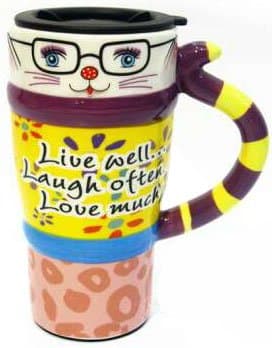 Viidor Lovely Cat Multifunction Ceramic Gift Mug, 21oz