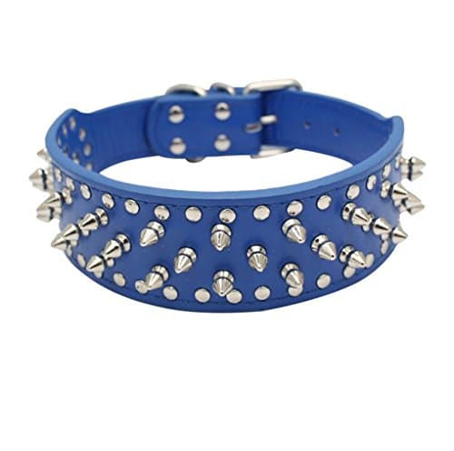 BTDCFY PU Leather Adjustable Spiked Studded Dog Collar 2"