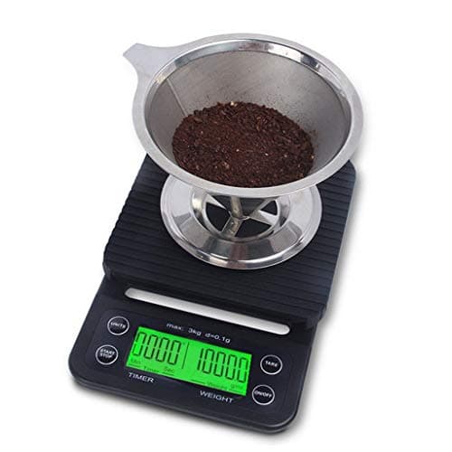 Digital Kitchen Scales, With Timer High Precision Food And Coffee Scales 3kg/0.1g LCD Display Multifunction With Mat Black (Color : Black, Size : 19513030mm)
