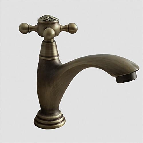 DDY Full copper faucet bathroom single handle single cold shower faucet antique European quick open retro outdoor wash basin tap