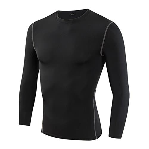 RoxZoom Men's Compression Top Base Layer T Shirts Long Quick Dry Compression Tees Fitness Gym Tops Athletic Tshirt