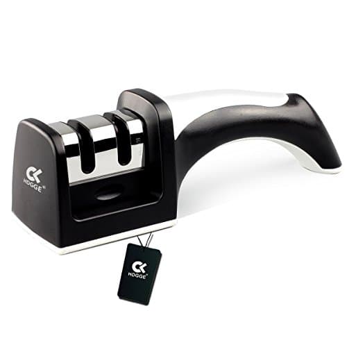 Knife Sharpener, Knife Sharpening System for Chef, Kitchen 2 Stage Coarse & Extra-Fine Sharpening System, Best - Save Time, Slice, Cut and Chop Faster and Safer ( HDGGE Black )