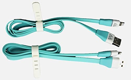 MobiTronics New V2 SMART Chip LED Auto-Disconnect Lightning to USB Charge/Sync cable (3.3 ft) - 2 Pack KIT – Fastest Charge and Sync rate for iPhone…ONE YEAR WARRANTY (2Pack Lightning V2-Blue)