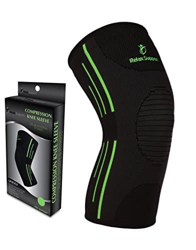 Comfortable RS2 Compression Knee Sleeve (1 Piece) with 3D Knitted Structure, Support in Sport like Athletic Running Gym Jogging and is Best for Injury Recovery - Brace for Men Women and Kids