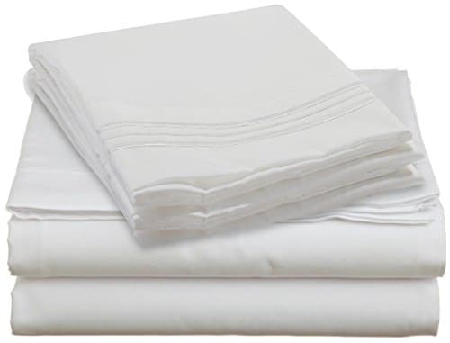 Bed Sheet Sets - Hotels Collection 2000 (New Edition) Supreme 3 Pieces Available in 15 Colors (Extra Long Twin, White)