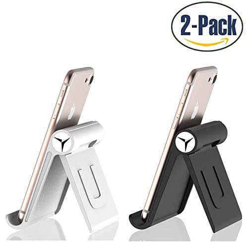 Adjustable Cell Phone Stand,Tablet Stand Desktop Holder for iphone X 8 7 6 6s plus 5 5c Nintendo Switch Samsung Tab Galaxy S7 Note 8 iPad 10.5 Kindle Tablet Ereader (2 PACK-White and Black)