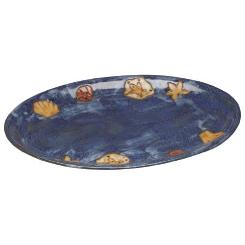 Animal World - Sea Shells Hand-Etched Oval Serving Platter