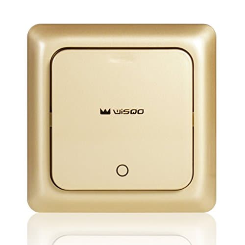 WisQo Wireless Light Switch Kit. Works With WisQo Receiver. Add a Switch for Your Light Easily. Avoid Chasing Wires into Walls. Save Cost and Time. Gold.