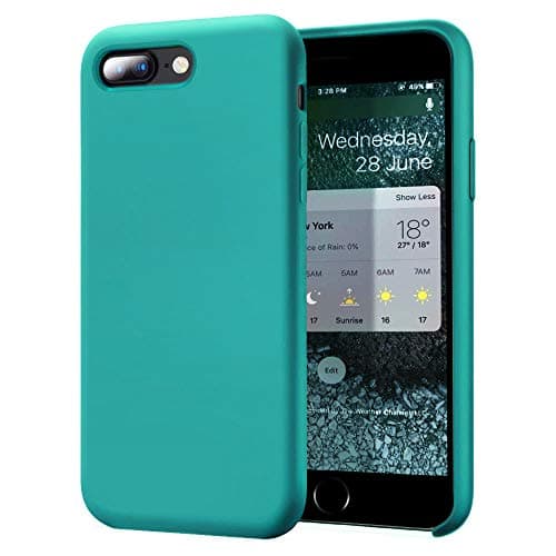 Cozosun iPhone 8Plus Case, iPhone 7Plus Case, Soft Liquid Silicone Slim Rubber Full Body Protective iPhone 7Plus/8Plus Case Cover (with Soft Microfiber Lining) Design for iPhone 7Plus/8Plus -Teal Bule
