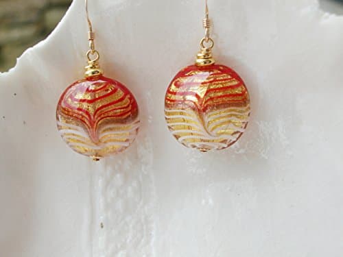 Murano Pavone Glass Earrings