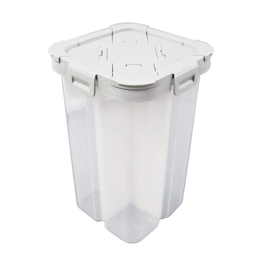 Separate Grain Cereal Storage Dispenser Box Tank PP Separate Lock For Cereal Flour Sugar Coffee Rice Nuts Snacks Pet Food (Color : Gray, Size : Four grid)