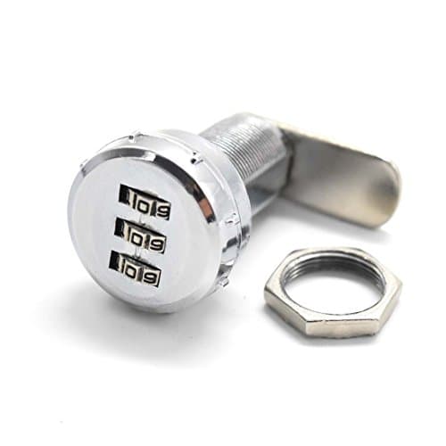 MICG Combination Cam Lock 3 Digit Code Security Lock For Drawer Cabinet Code Password Locks(Silver, 30.5mm)
