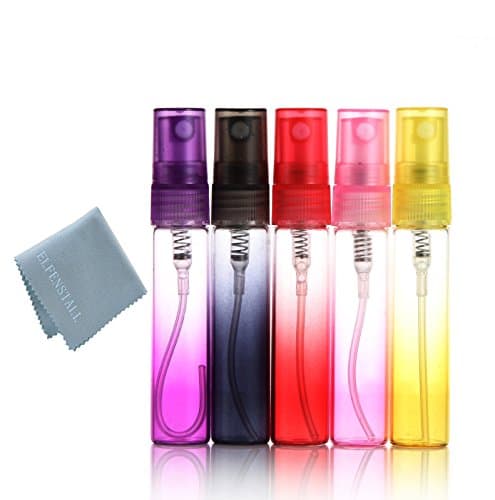 Simple_e- 25pcs Colorful 6ml 1/6oz Glass Atomizer bottle Spray Refillable Perfume Empty Bottle Glass Clean Cloth for Travel Party Must Makeup Tool PB151