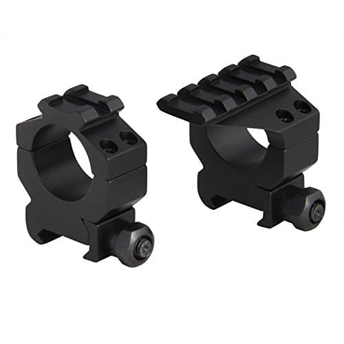 CCOP Medium Profile 1" AR-ArmourTac Rifle Scope Rings Set with Picatinny Rail Tops, Black