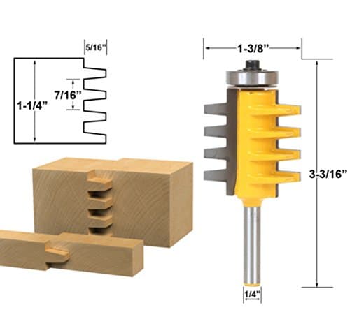 DBoyun Reversible Finger Joint Glue Joint Router Bit 1/4-Inch Shank